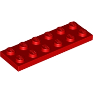 Lego destička 2x6, červená (379521)